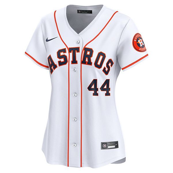 Женская белая домашняя лимитированная игровая футболка Houston Astros Йордана Альвареса Nike — фото 3