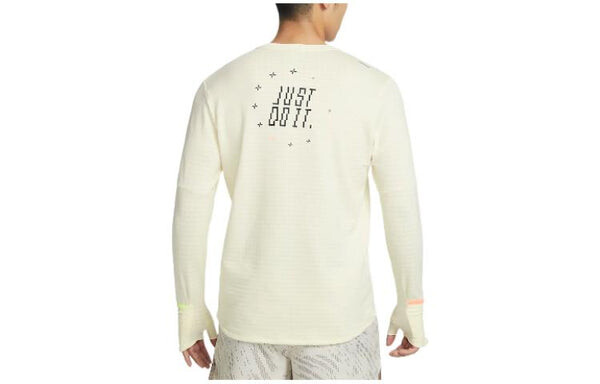Футболка Nike M Nk TF Turf Rpl Elmnt Crew Tip Tee 'Cream White', белый — фото 4