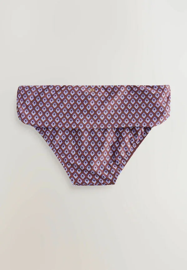 Трусы бикини Roll top fit, Next, chocolate brown geometric, шоколадный коричневый геометрический — фото 4