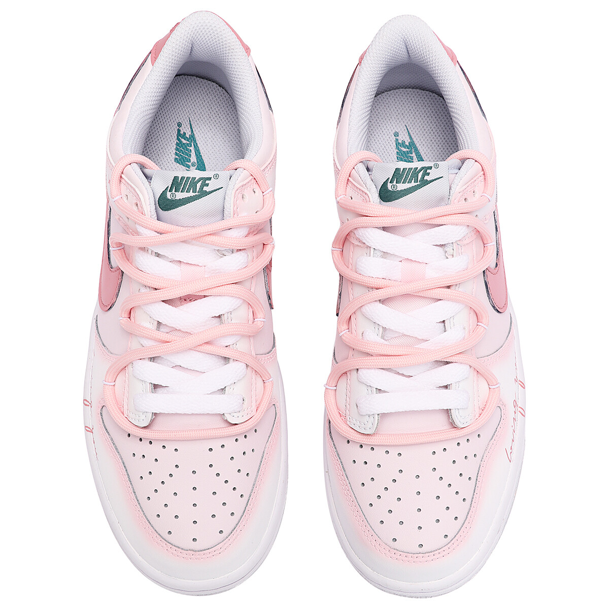 

Кроссовки для скейтбординга Dunk женские с низким верхом розовый/белый Nike