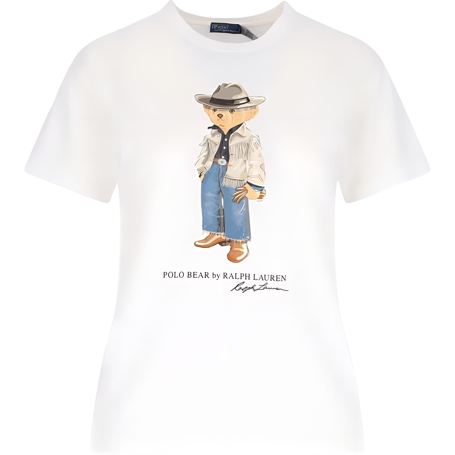 

Футболка Polo Bear с круглым вырезом и принтом джерси Polo Ralph Lauren, белый