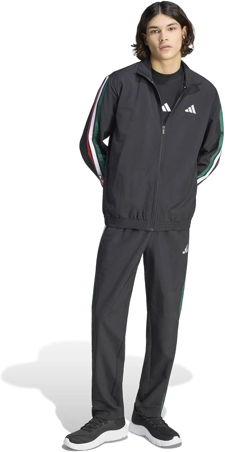 Куртка спортивная adidas, Regular-fit, цвет Black/Team Dark Green/White/Better Scarlet — фото 2