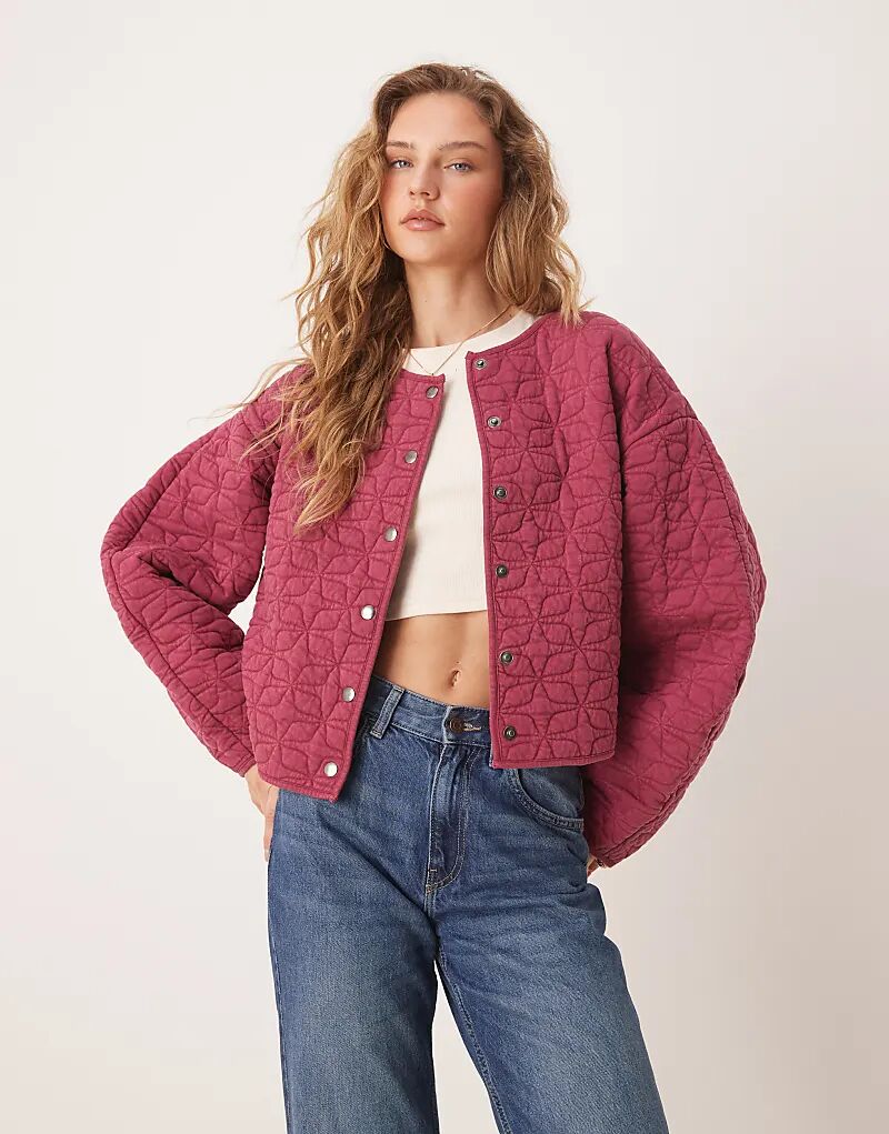 

Стеганая куртка ASOS DESIGN с рукавами-коконами, бордового цвета, Красный, Стеганая куртка ASOS DESIGN с рукавами-коконами, бордового цвета