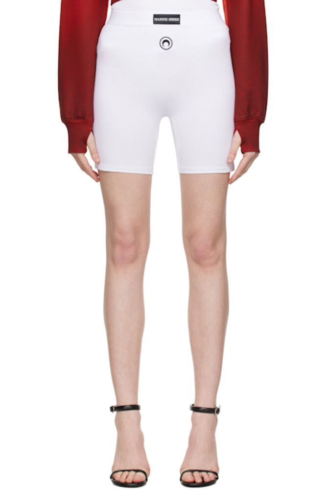 

Эксклюзивные белые велосипедные шорты SSENSE Marine Serre