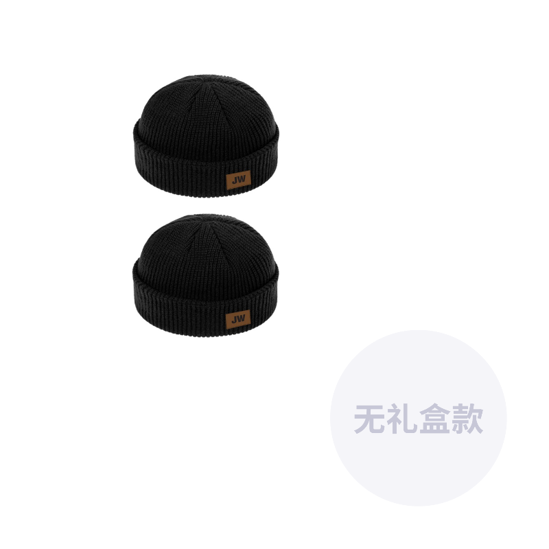 

J W Унисекс шапка бини, 2 Pack (Black+Black)
