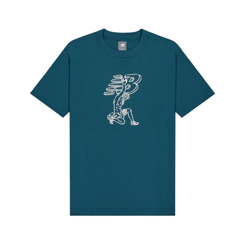 

New Balance Футболка SS25 мужская blue green