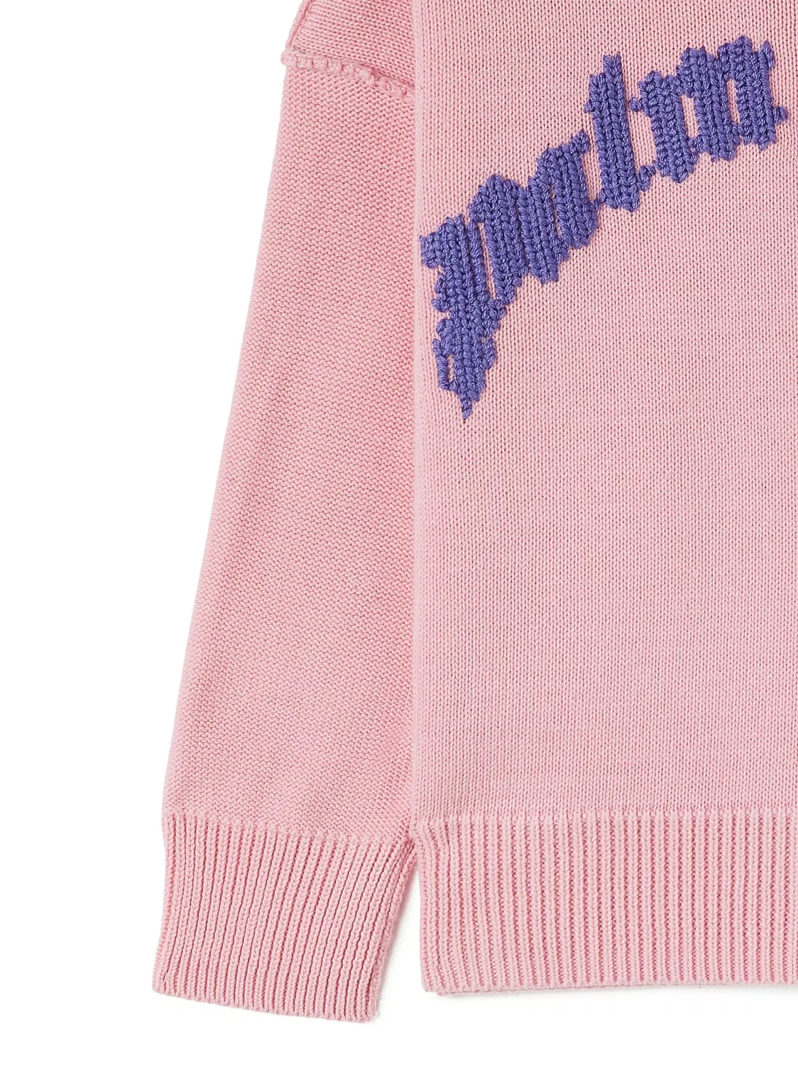 Джемпер с вышивкой Curved Logo Palm Angels Kids — фото 3