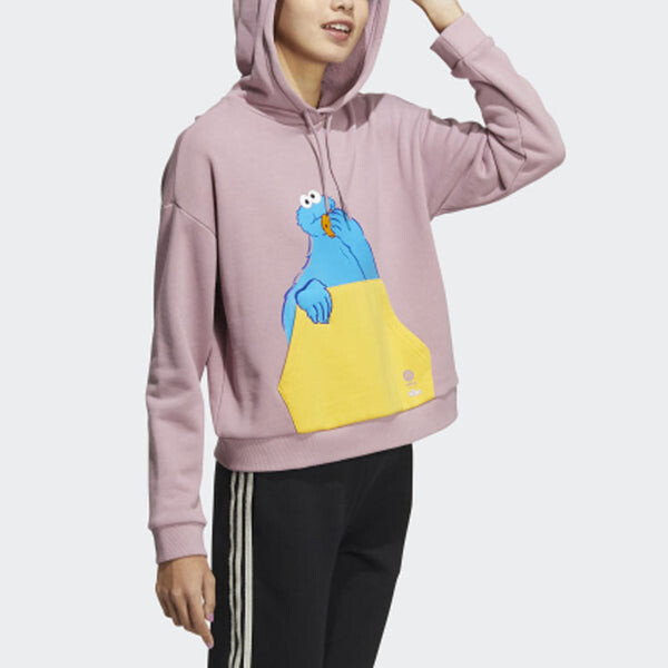 Толстовка (WMNS) Adidas X Sesame Street Pocket Hoodie 'Pink', розовый — фото 4