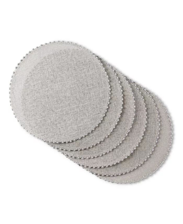 

Набор тканых водостойких подставок Lindos для столовых приборов, круглые 6, 15 дюймов Martha Stewart, серый