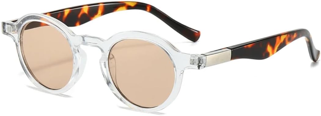 

Модные маленькие круглые двухцветные солнцезащитные очки для женщин в стиле ретро с прозрачными градиентными линзами, защита от УФ-излучения UV400, для мужчин в стиле панк UUPTTPL, Clear Champagne