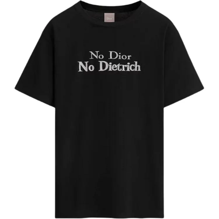 DIOR Футболка мужская черная с круглым вырезом умеренного прямого кроя