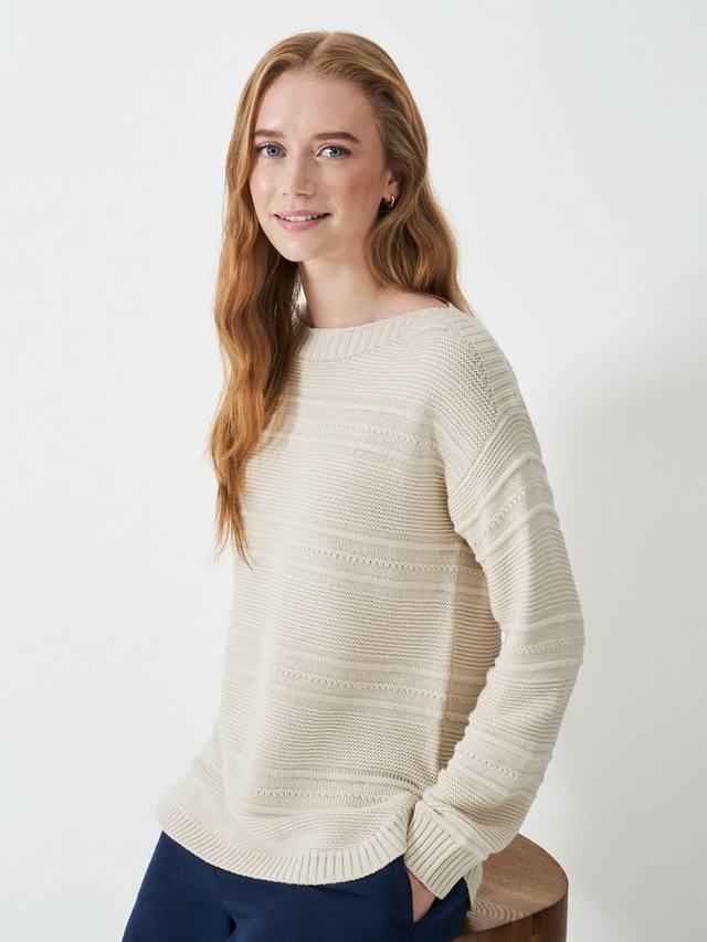 

Джемпер в полоску от тали Crew Clothing, цвет Oatmeal