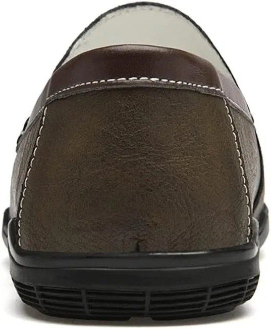Мокасины кожаные Mens Loafers Moccasins Shoes, коричневый SayfuR — фото 4