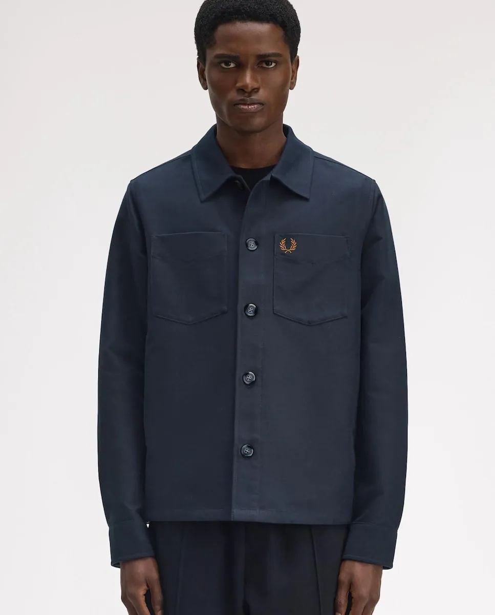 

Мужская рубашка с длинными рукавами и карманами Fred Perry, темно-синий