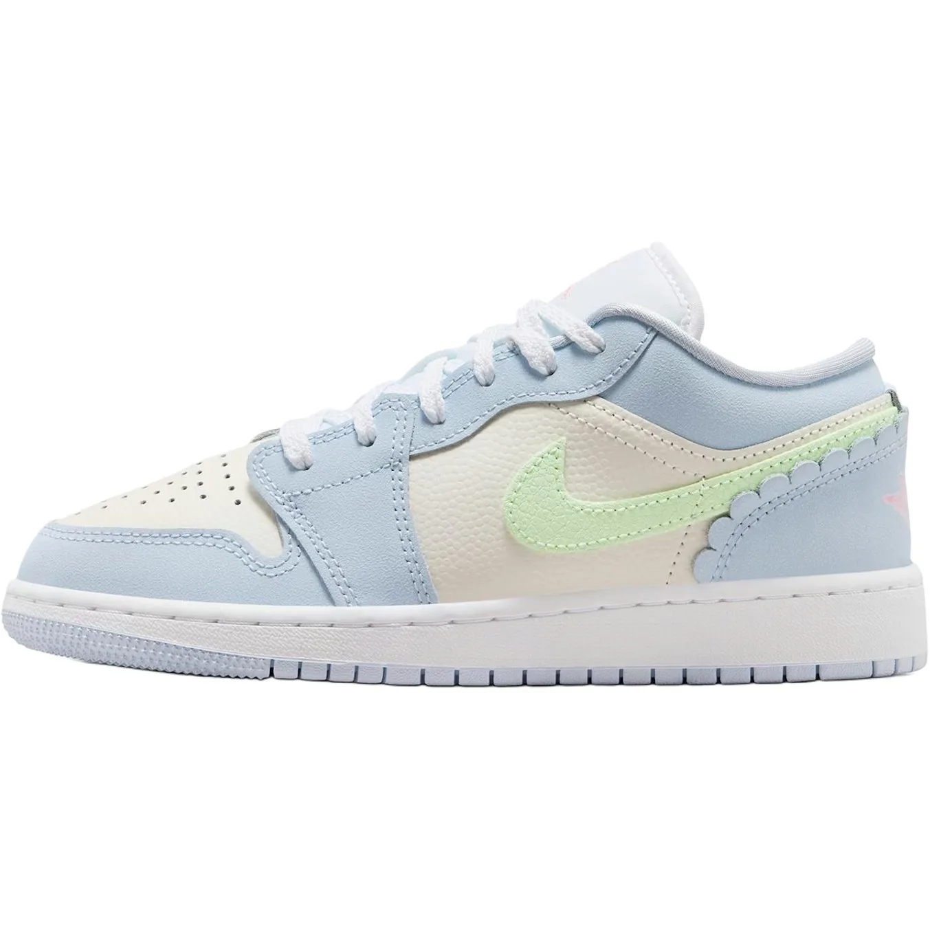 Jordan Кроссовки детские баскетбольные Air 1 Low top бежево-голубые