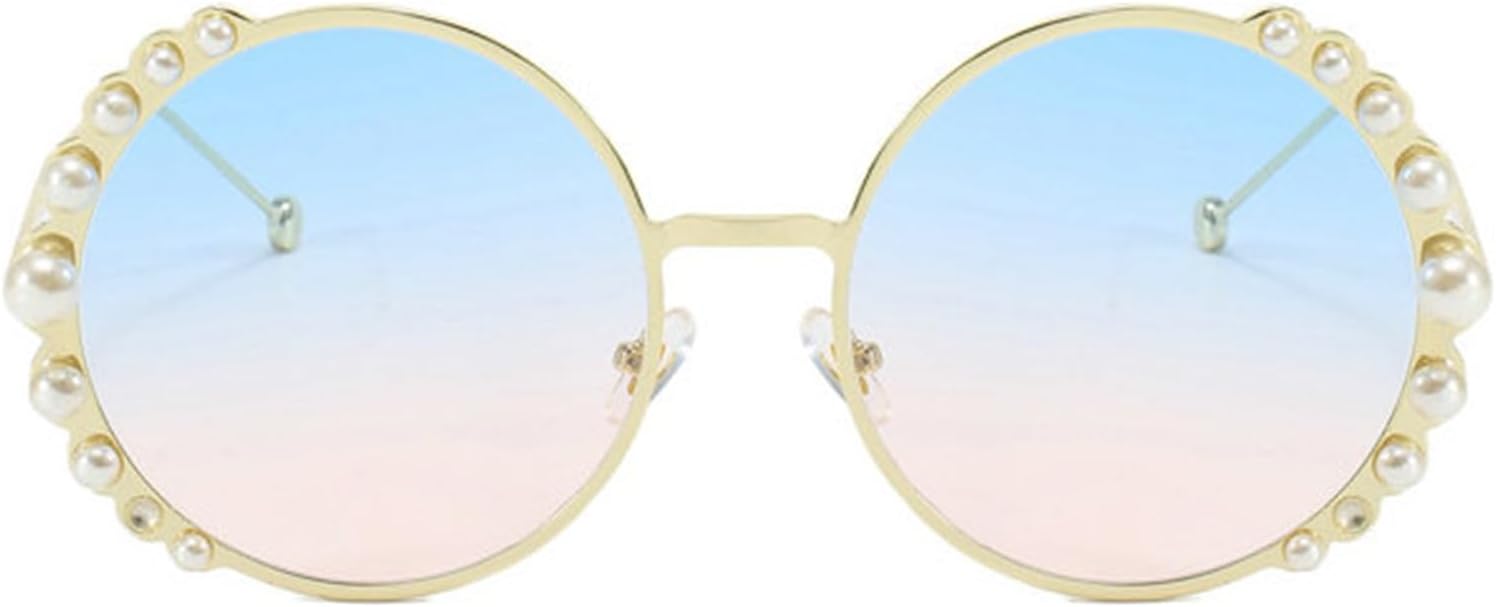 

Солнцезащитные очки Willochra женские круглые, с кристаллами, бриллиантами и жемчугом, ручной работы, конфетного цвета, с цветочным дизайном, летние солнцезащитные очки, Blue Pink