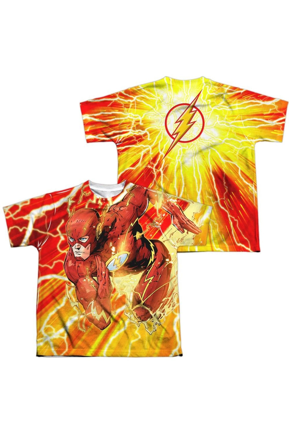 

Футболка с коротким рукавом для детей Justice League of America Lightning Dash (принт спереди и сзади) Gildan, белый