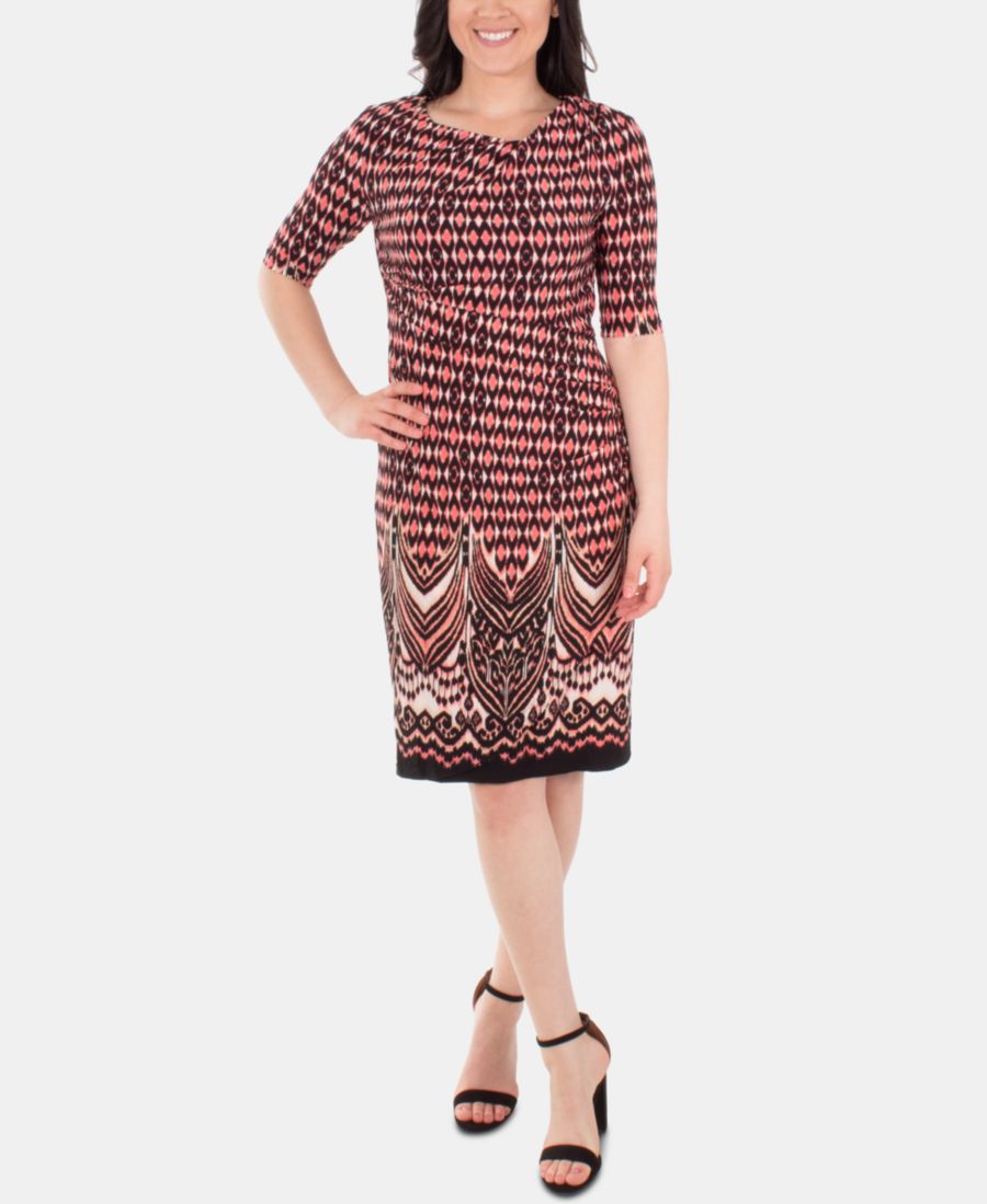 

Платье-футляр с драпировкой и принтом NY Collection, Coral Diamondarch