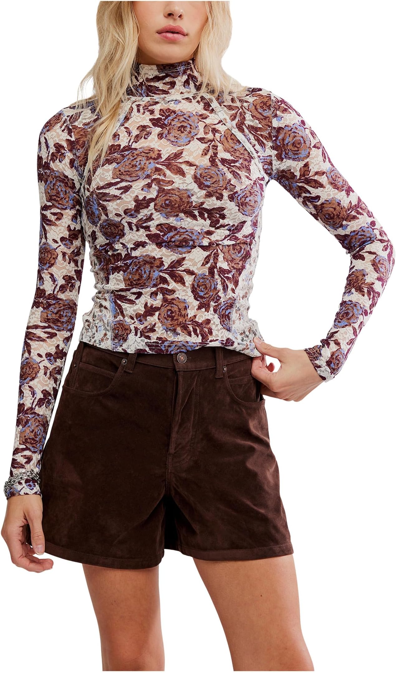 

Лонгслив Free People Lyric Long Sleeve, цвет Ivory Combo