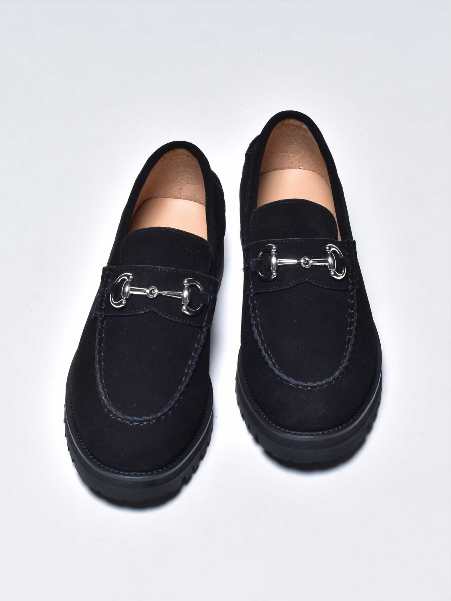 Лоферы на платформе SVEC, Black suede — фото 2