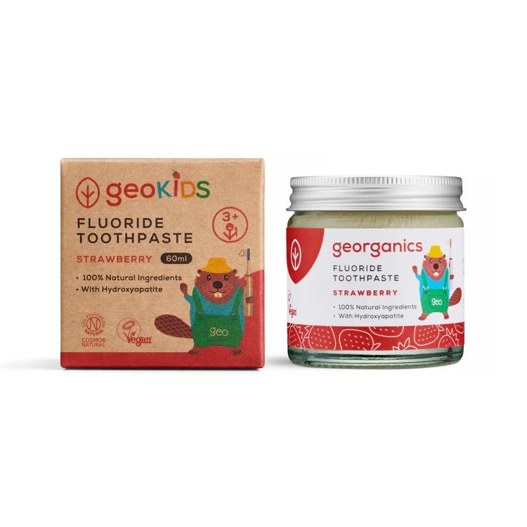Georganics, зубная паста для детей, КЛУБНИКА, с фтором, 60 мл — фото 3