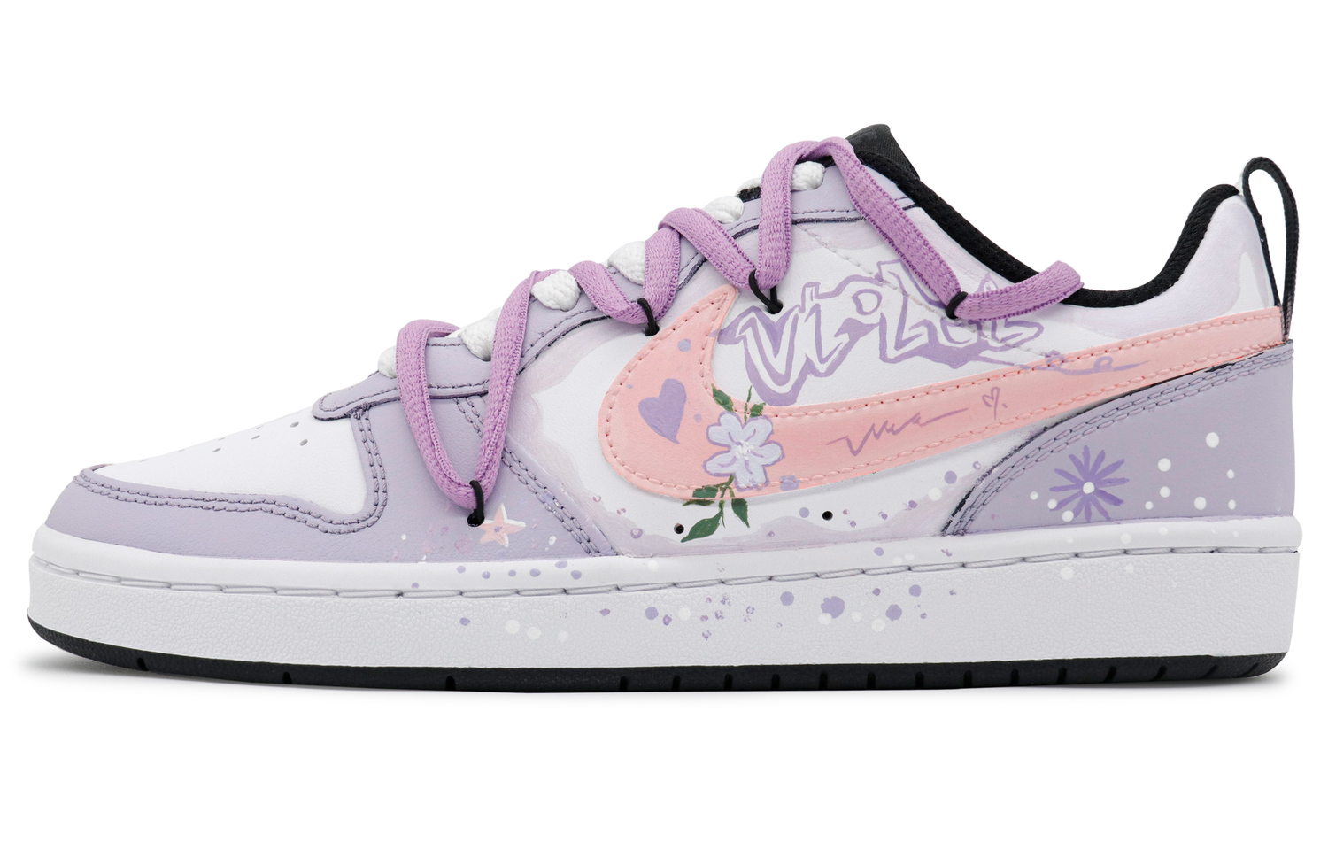 

Кроссовки для скейтбординга Nike Court Borough Purple Mood противоскользящие износостойкие низкие детские фиолетовые подростковые