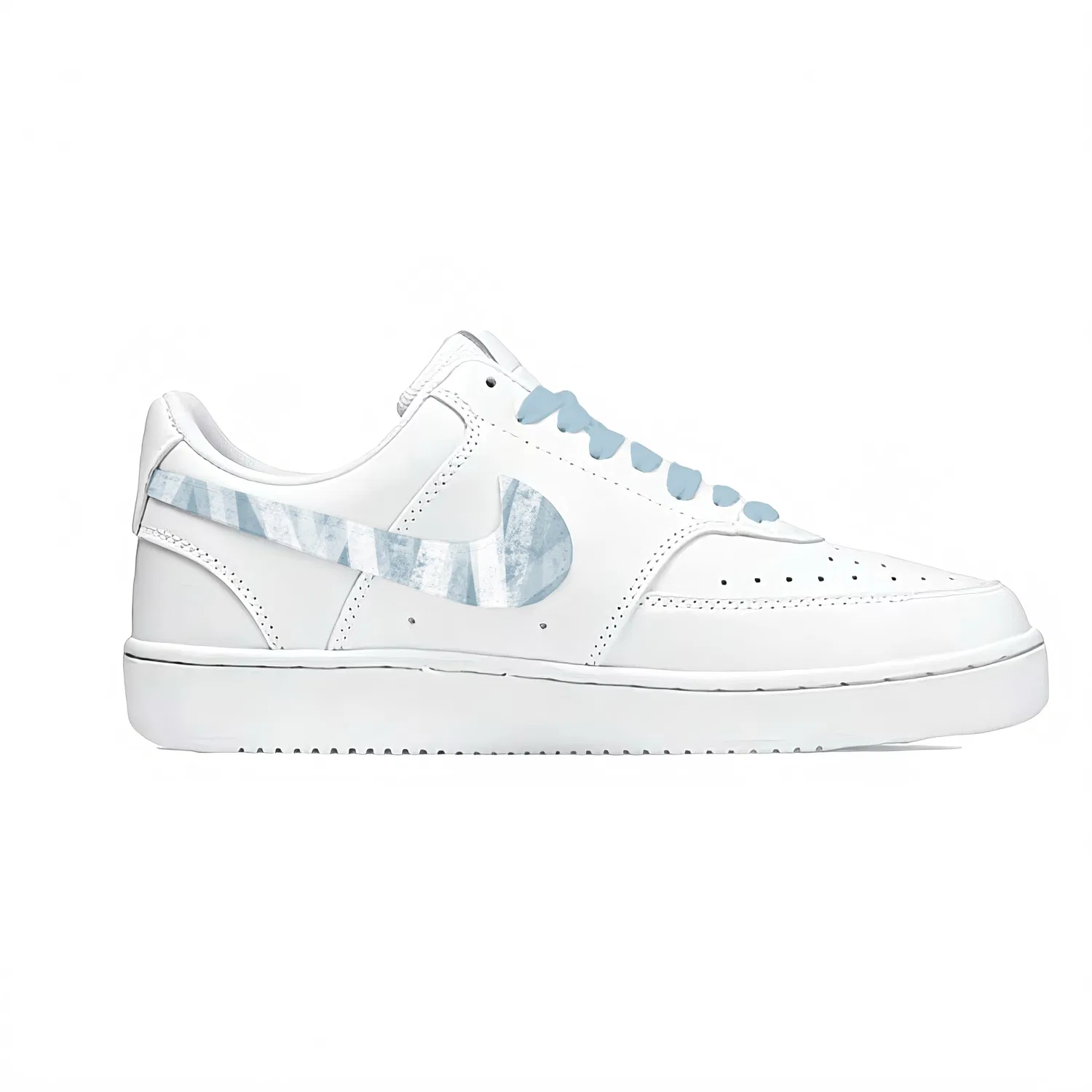 Кроссовки низкие с принтом Nike Court Vision 1 White Blue — фото 3