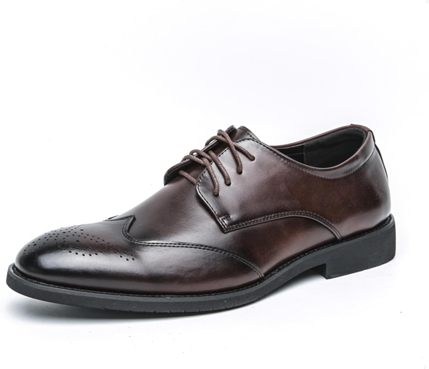 

Мужские оксфорды с переплетением Brogue и крыльями из лакированной кожи Houdbdol, коричневый