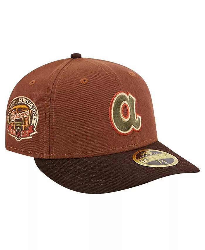 

Мужская приталенная шляпа Atlanta Braves с бархатным логотипом и низким профилем 59FIFTY New Era, коричневый