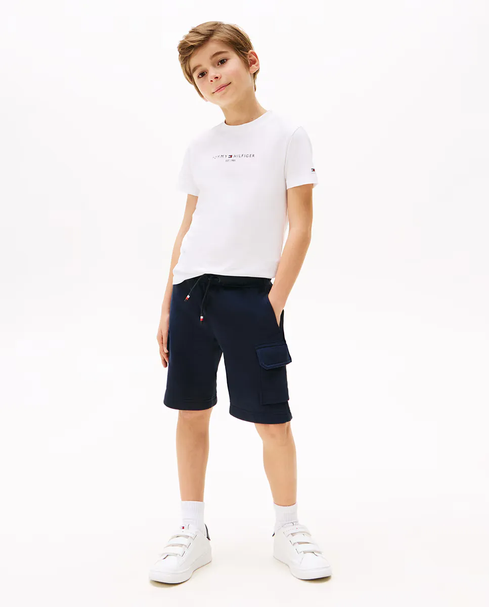 

Комплект для мальчика с футболкой и шортами с логотипом Tommy Hilfiger, синий