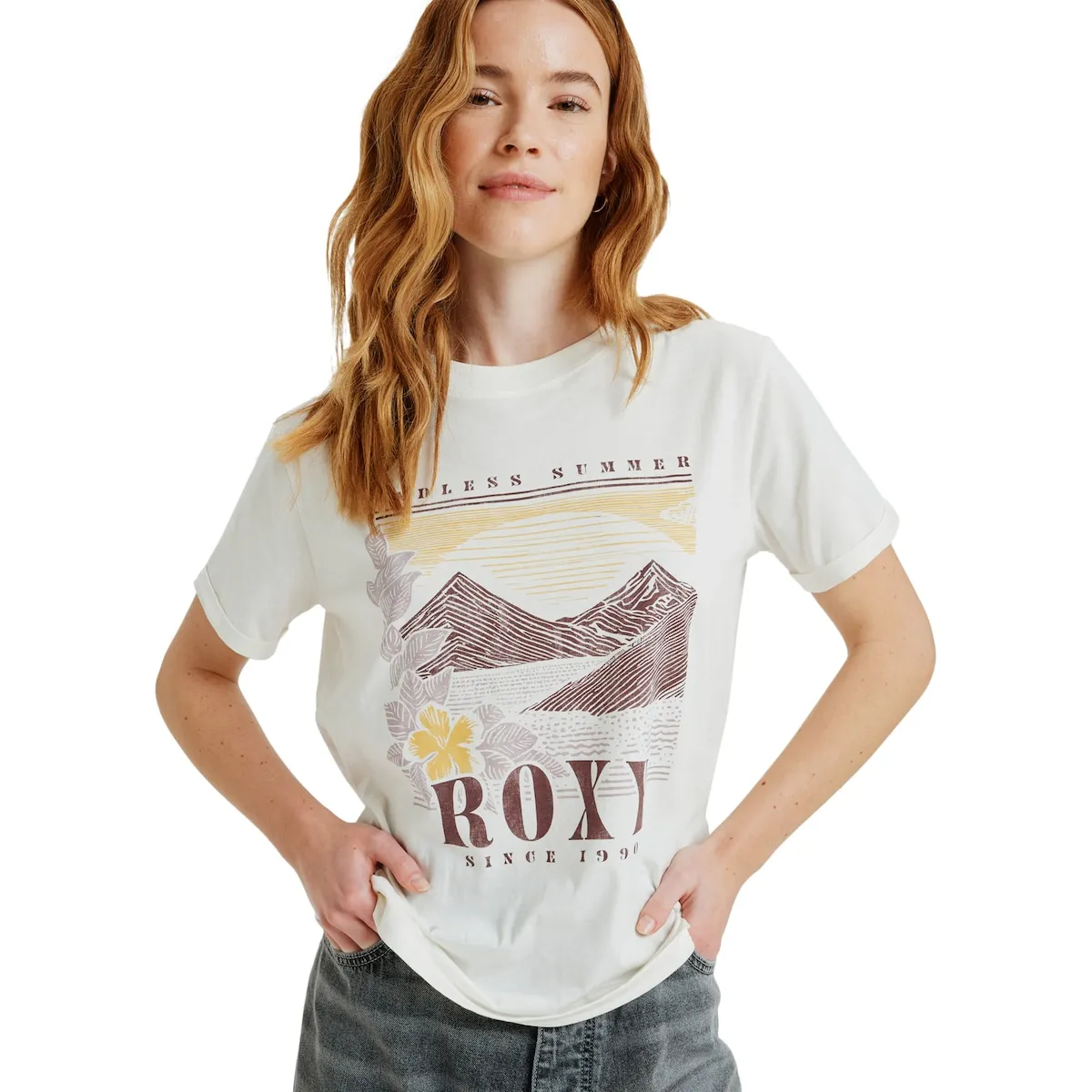 

Женская футболка Oceanregular Poster Roxy, белый