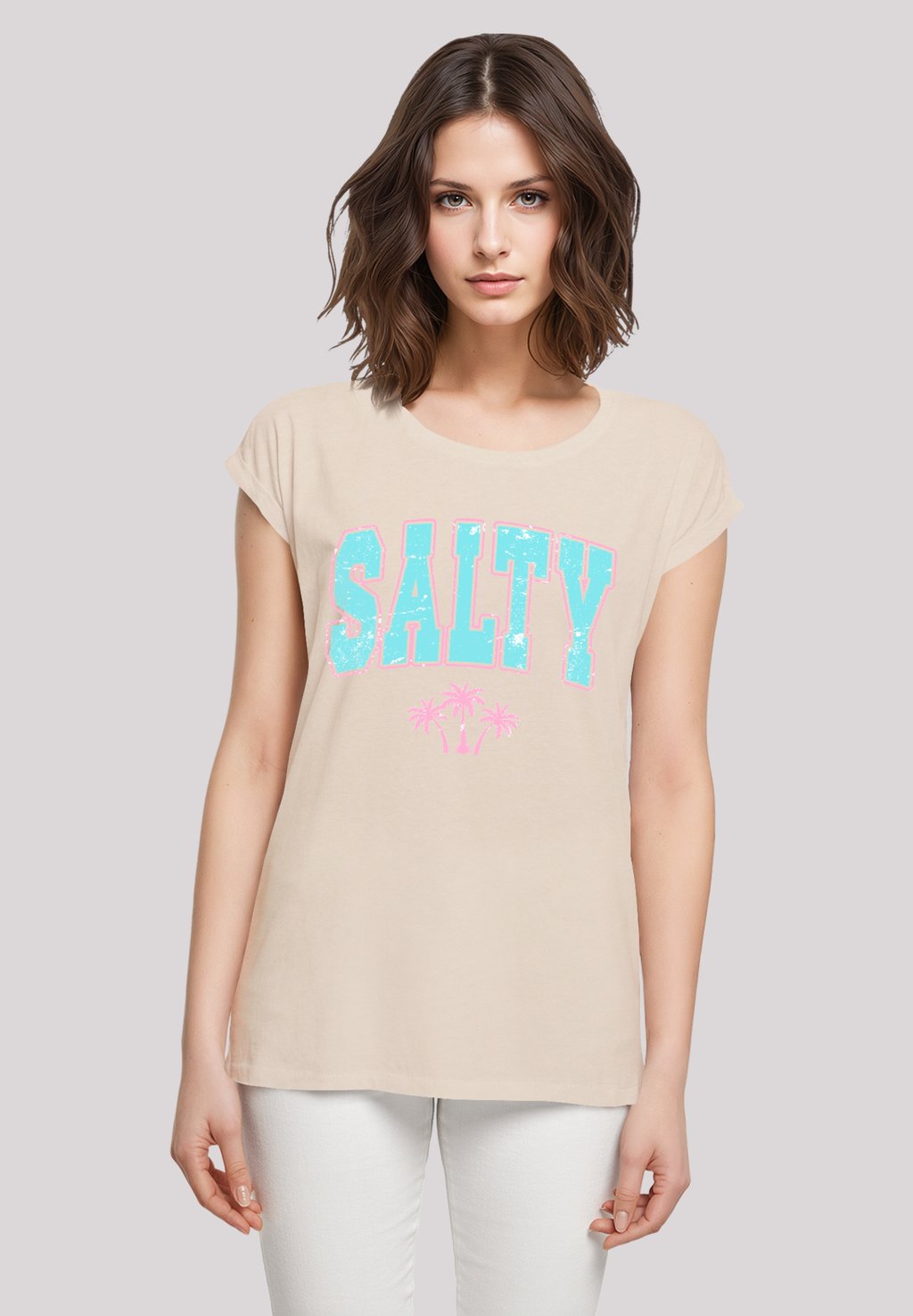 

Футболка с принтом BEACH SUMMER VACATION SALTY F4NT4STIC, песочный