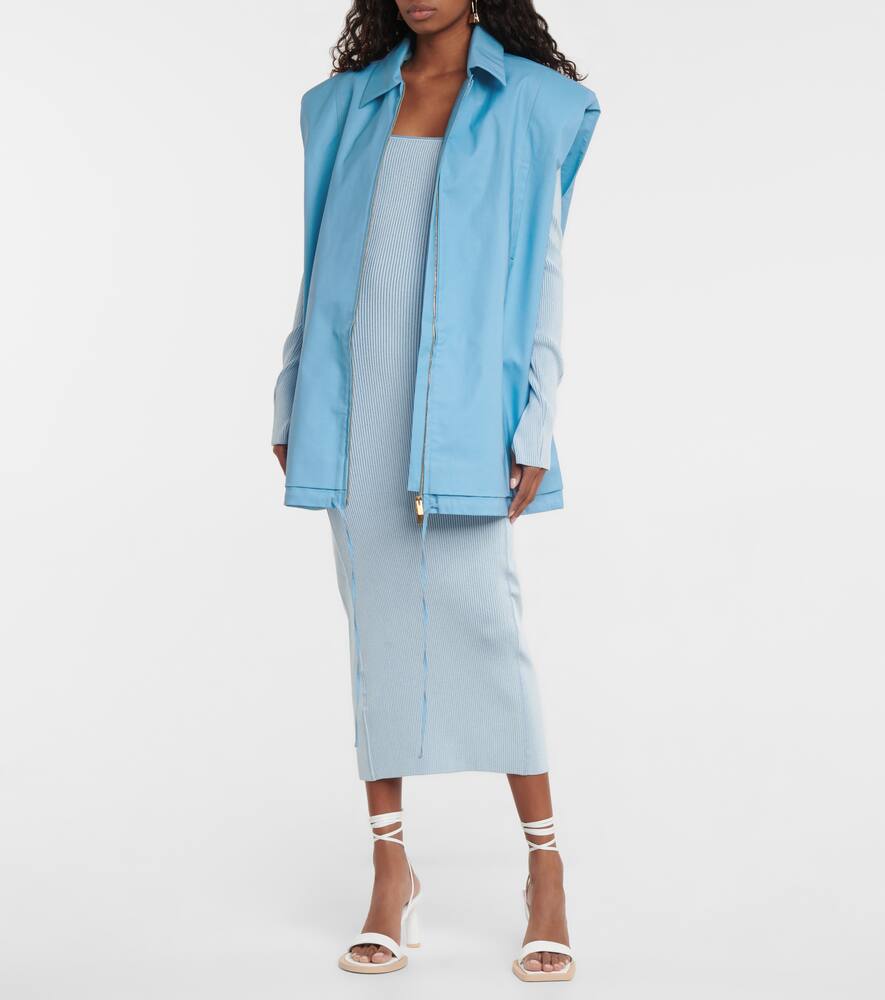 Жилет Biella с ажурной вязкой из шерсти Jacquemus, Turquoise 213ja14-213 125340 — фото 2