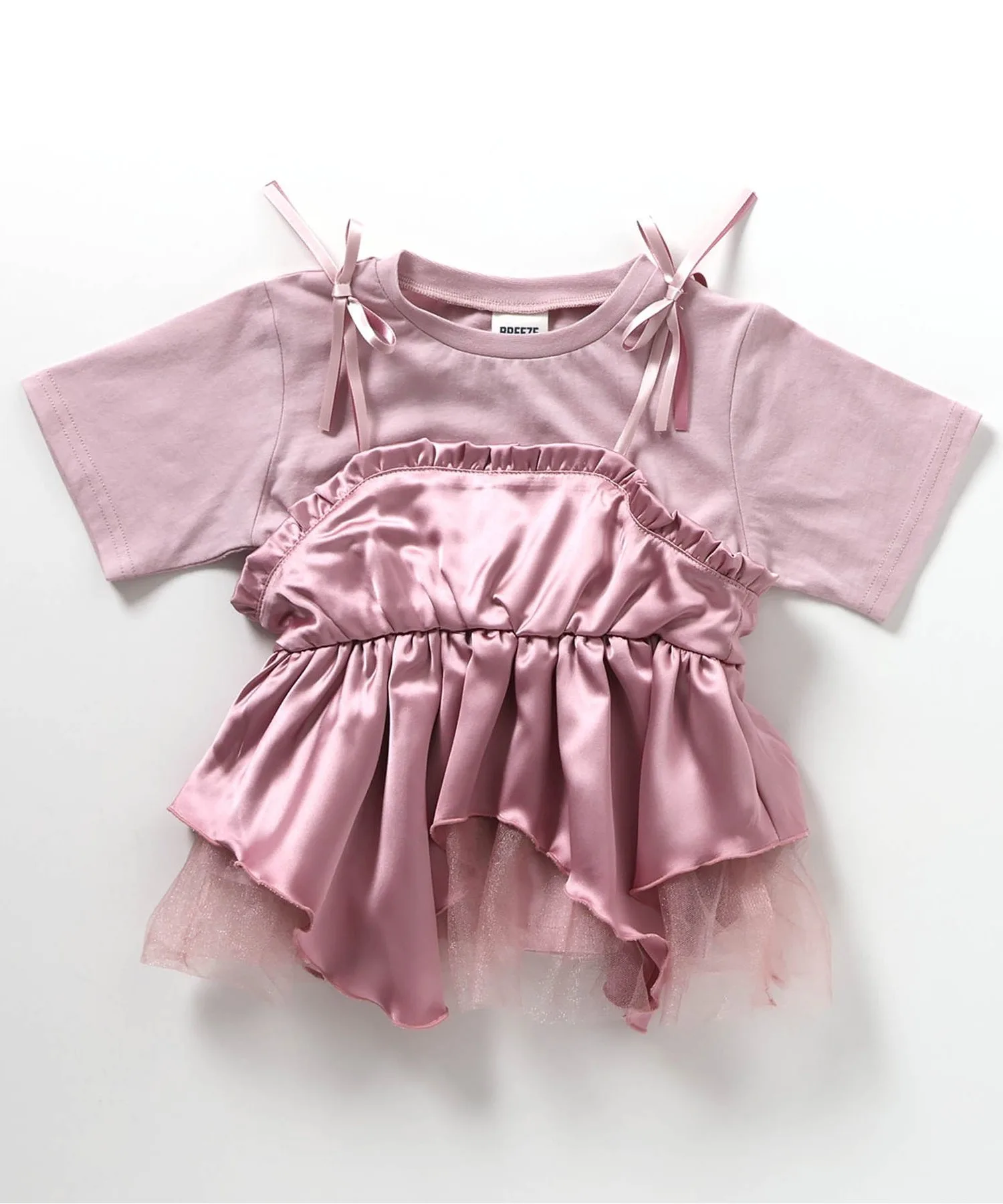 Детский топ с кружевом и лентой BREEZE Tear Camisole Set розовый