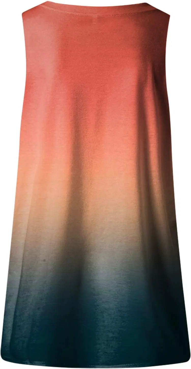 Блуза женская летняя Gradient Print Tank Top, оранжевый — фото 3