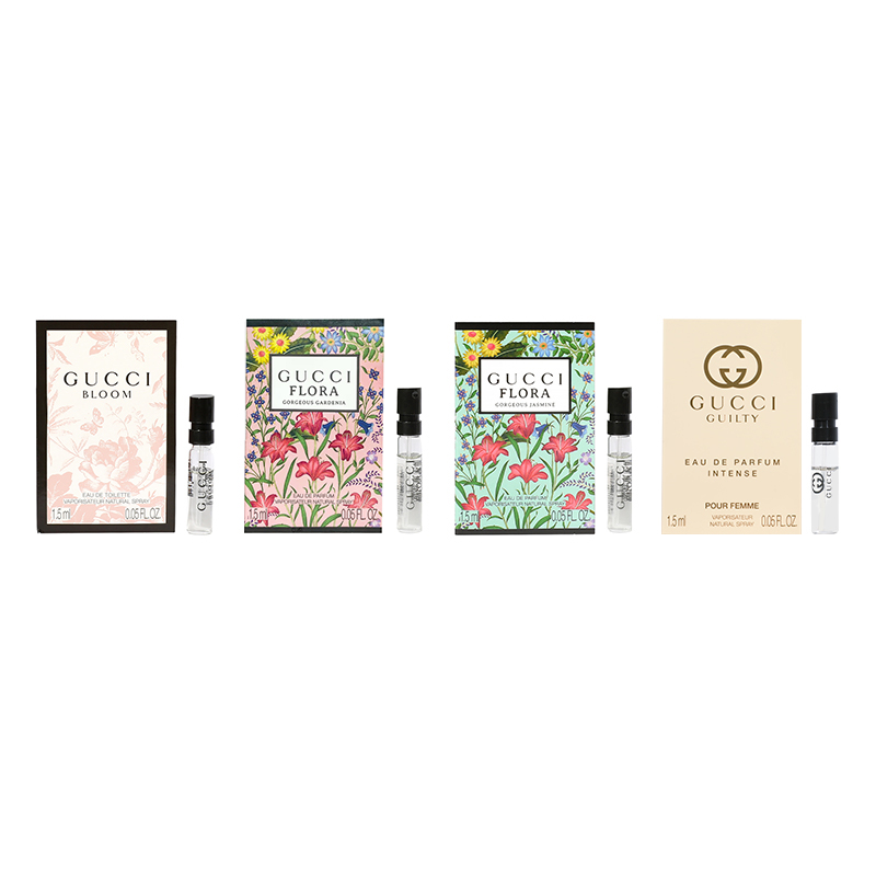 

Набор образцов Flower Delight Collection/Dreamy/Sinful Love Collection из четырёх предметов, коллекция наборов образцов 1,5 мл*4 GUCCI, Flora Joy Women's Light+Guilty Love Passion Women's+Dreamy Jasmine+Dreamy Gardenia 1.5ml*4