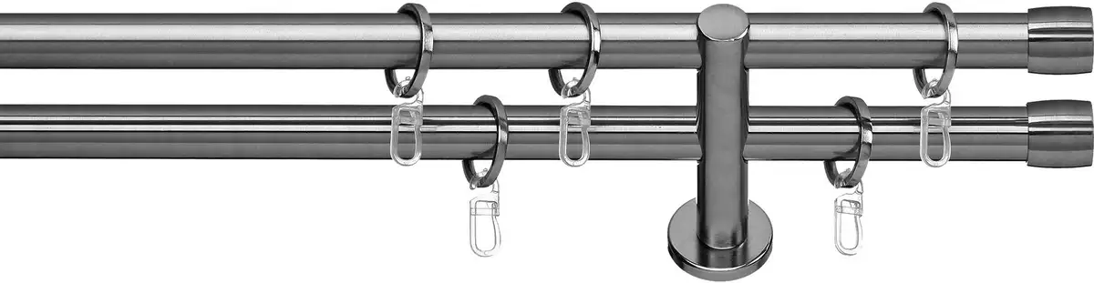 

Карниз indeko "Linz", 2 направляющие, желаемая длина, полный комплект, включая кольца и крепежный материал 440 см, цвет edelstahlfarben