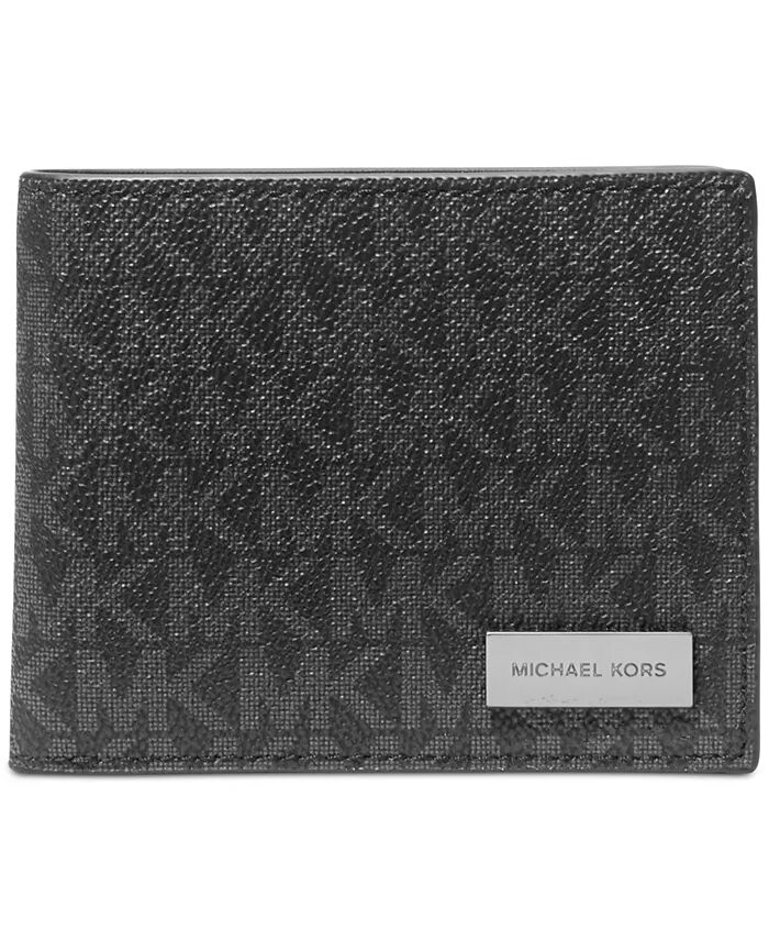 

Мужской фирменный тонкий кошелек с логотипом Michael Kors, черный