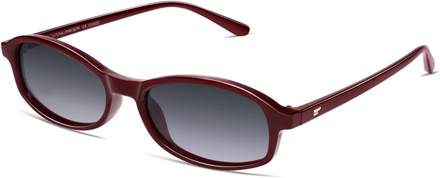 

Солнцезащитные очки VANLINKER Retro Polarized Rectangle Sunglasses для женщин, модные, в стиле 90-х, маленькие квадратные, винтажные, узкая тонкая оправа VL9855, C5-wine Red Frame / Light Gradient Grey Lenses