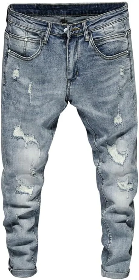 

Рваные джинсы мужские SkinnyJeans с эластичностью SIDUFHAOPKLL