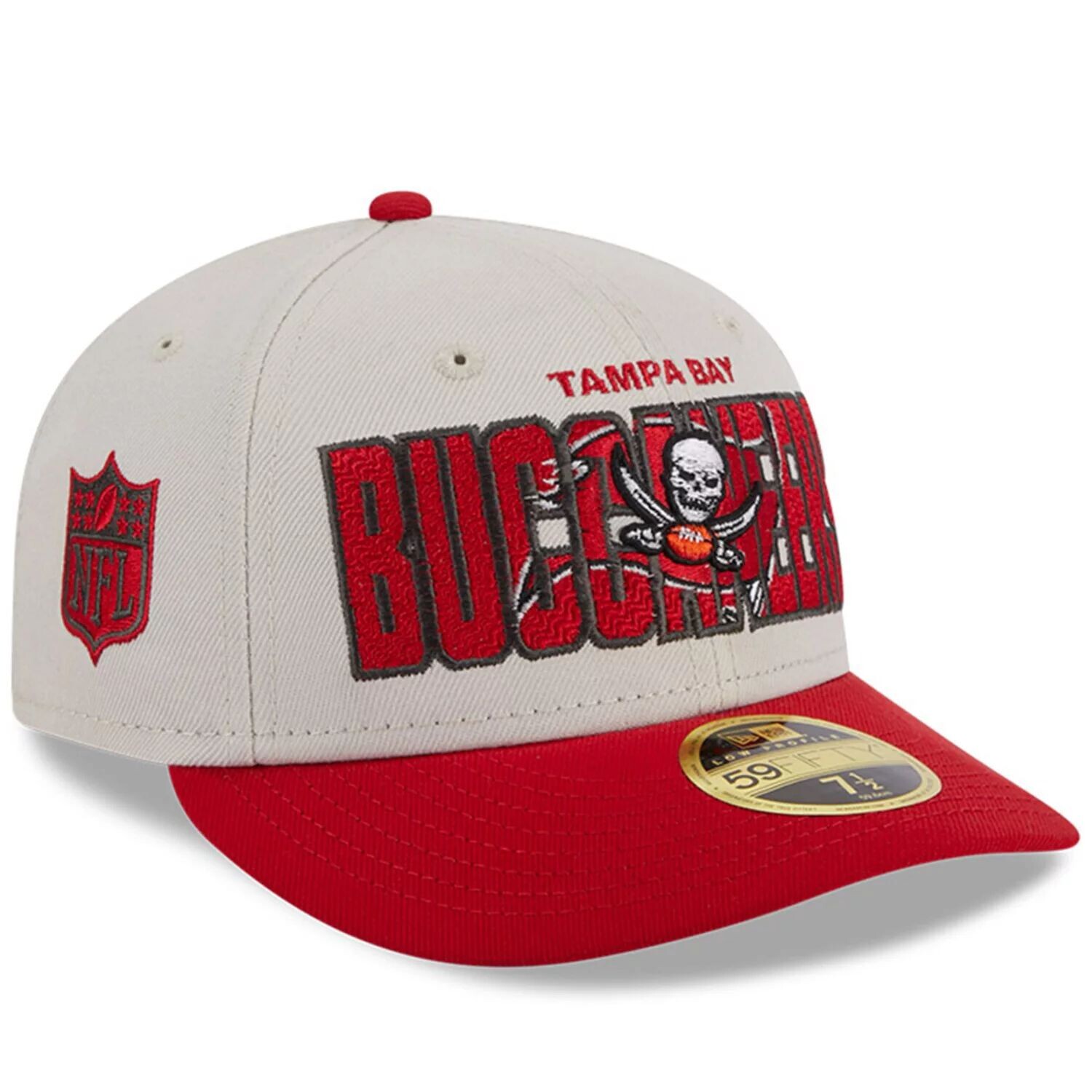 

Мужская облегающая шляпа New Era Stone/Red Tampa Bay Buccaneers 2023 NFL Draft Low Profile 59FIFTY