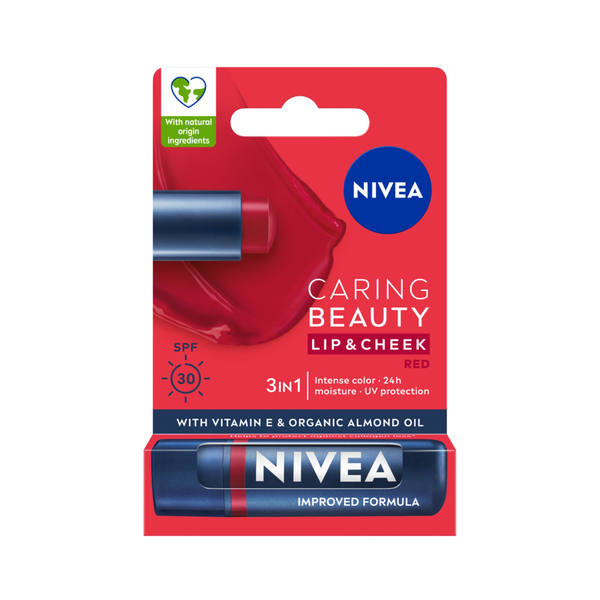 

Питательная помада красная, 4,8 г Nivea Caring beauty 3w1