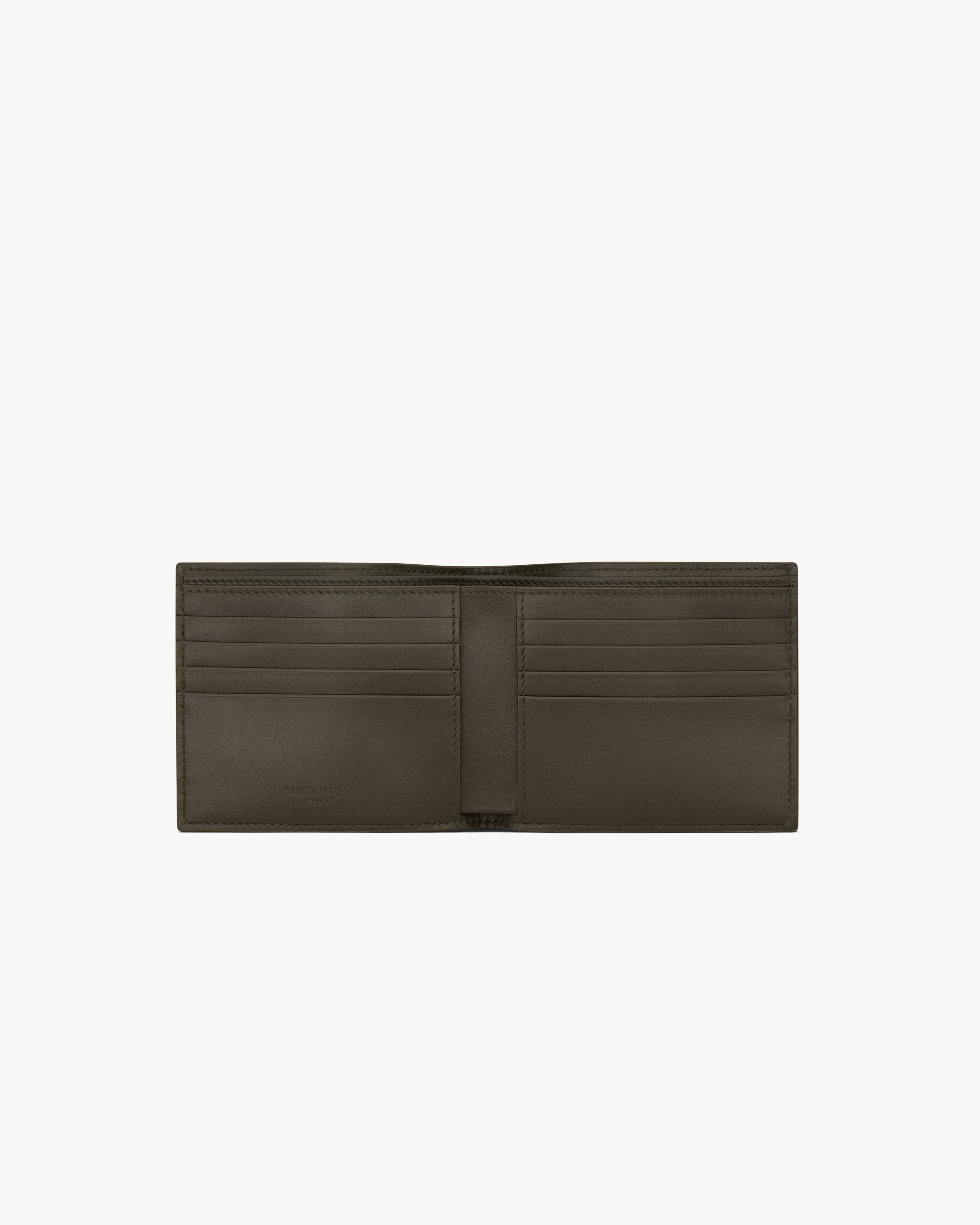 Кошелек SAINT LAURENT PARIS East/West из гладкой кожи, зеленый — фото 4