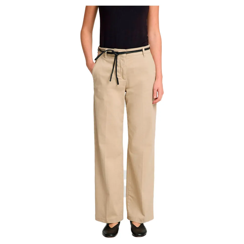 

Брюки Selected Vera Rita Wide Leg Fit, бежевый