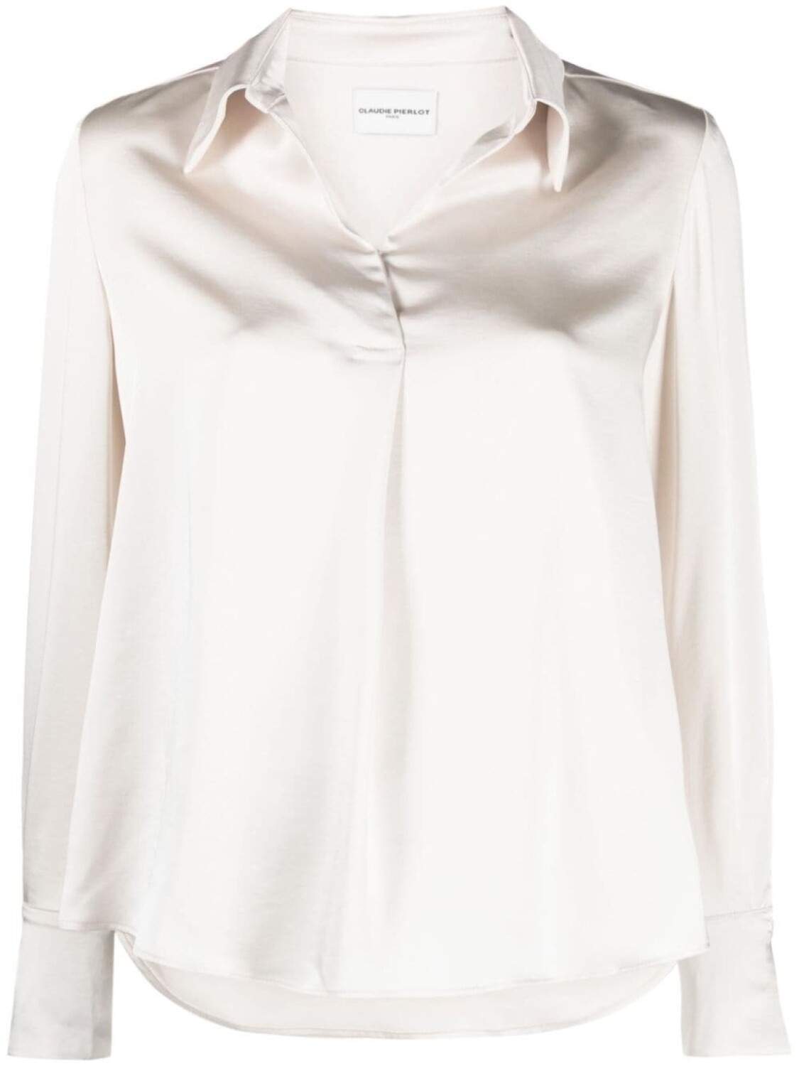 

Claudie Pierlot атласная блузка с отложным воротником, нейтральный цвет