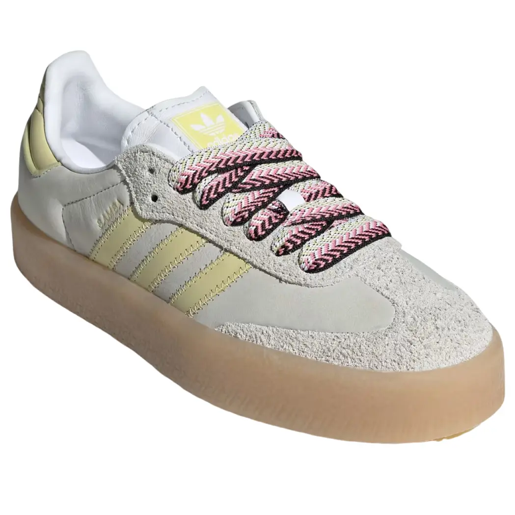 Кроссовки (WMNS) adidas Sambae 'White Grey Powder Yellow' — фото 2