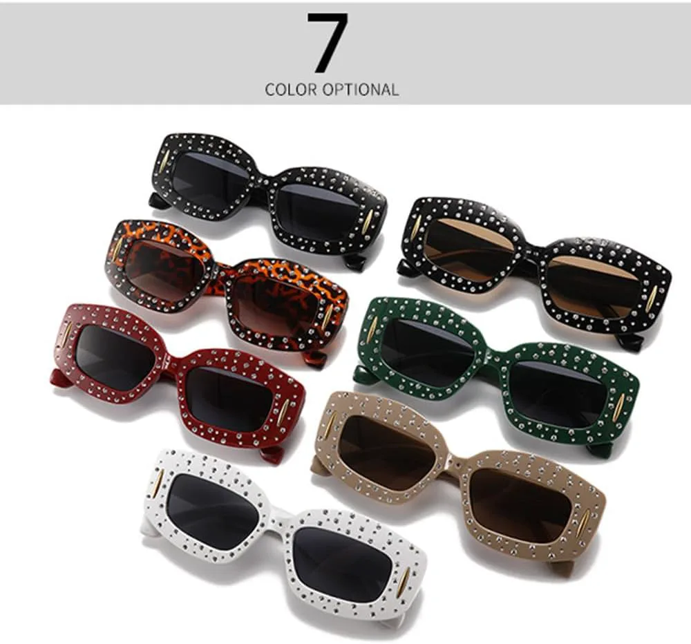 

Солнцезащитные очки «кошачий глаз» со стразами для женщин, модные ретро-очки с блестками, винтажные солнцезащитные очки с защитой от УФ-излучения UV400 TYUVIVO, C3