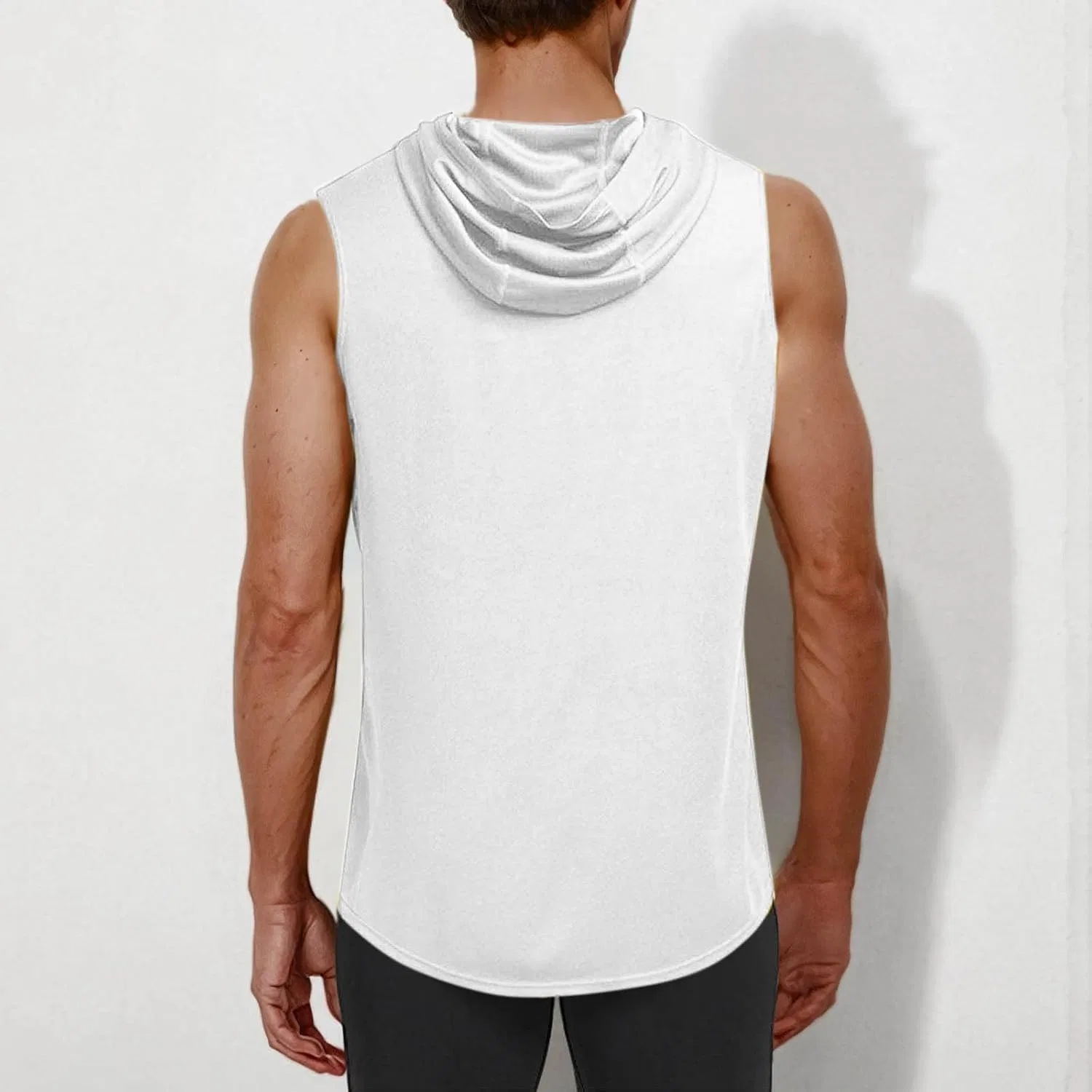 Мужской топ с капюшоном Mesh Hooded Tank Top, белый — фото 4