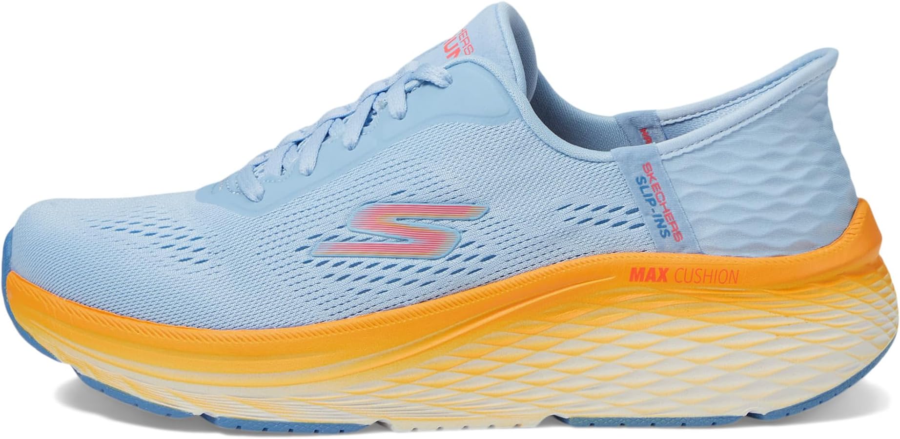Кроссовки SKECHERS Max Cushioning Elite 2.0 Solace Hands Free Slip-Ins, цвет Blue/Orange — фото 4