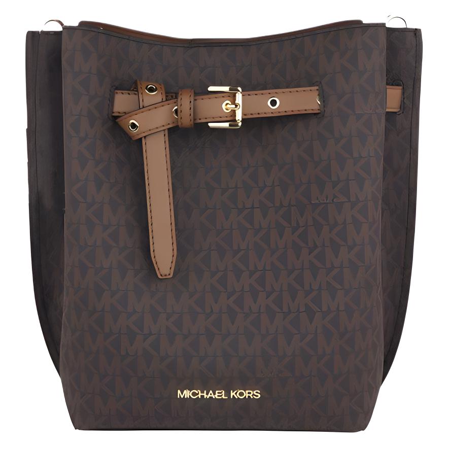 

MICHAEL KORS Кожаная сумка через плечо, коричневая женская средняя